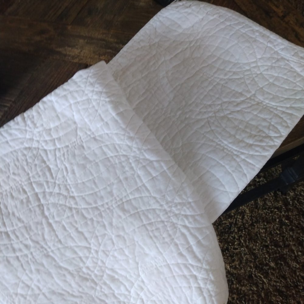 2 white cotton standard shams